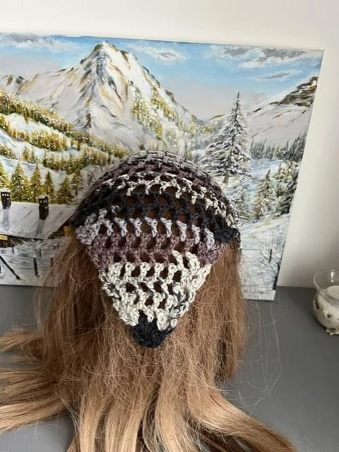Bandana bandeau foulard headband pañuelo Laine Noir Gris Taille unique adulte et – photo 3